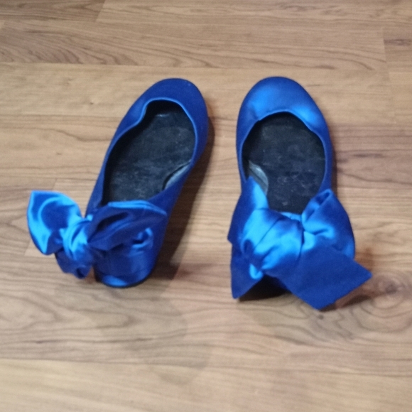 Tibi Balletcore Blue Ballet Satin Flats Size 9 - Picture 5 of 7